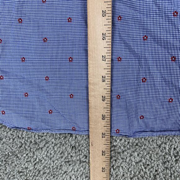 Saks Fifth Avenue Shirt Mens XL Gingham Micro Flower Button Up Made in Italy - Picture 9 of 11